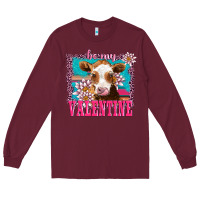 Burgundy be my valentine with guarnsey Long Sleeve Tee - AdoDesignShop