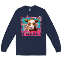 Navy be my valentine with guarnsey Long Sleeve Tee - AdoDesignShop