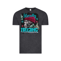 Vintage Black literally freezing skull Vintage Tee - FaDigitalArtStudio