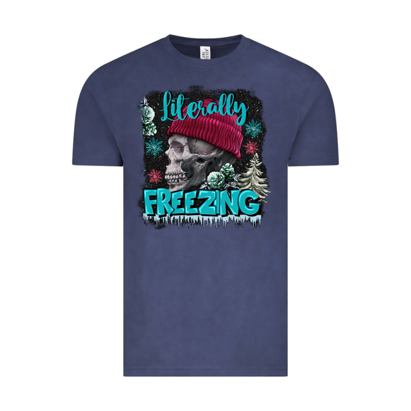 Literally Freezing Skull Vintage Tee by FaDigitalArtStudio | Teevron