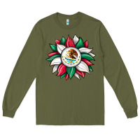Army Green sunflower mexican flag Long Sleeve Tee - JahusDesignShop