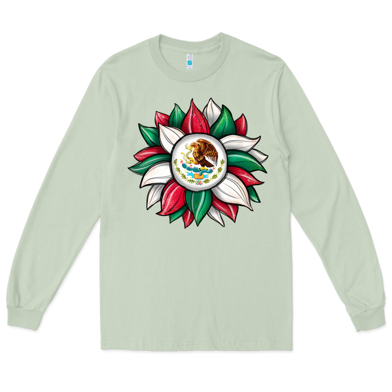 Sunflower Mexican Flag Long Sleeve Tee by JahusDesignShop | Teevron