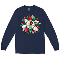 Navy sunflower mexican flag Long Sleeve Tee - JahusDesignShop