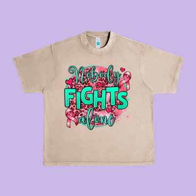 Nobody Fights Alone Urban Heavy Tee Designed By Adodesignshop