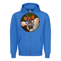 True Royal Christmas Cow, Zipper Hoodie - Jasminsmagicworld