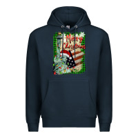 Navy merry christmas  statue of liberty Premium Hoodie - BarkalooDesign