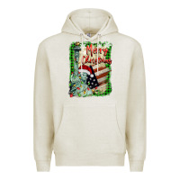 Oatmeal Heather merry christmas  statue of liberty Premium Hoodie - BarkalooDesign