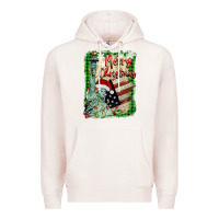 Pale Pink merry christmas  statue of liberty Premium Hoodie - BarkalooDesign