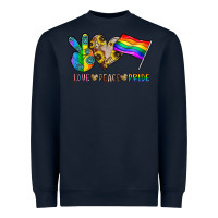 Navy peace love pride Heavyweight Sweatshirt - CowhideDigitalArt
