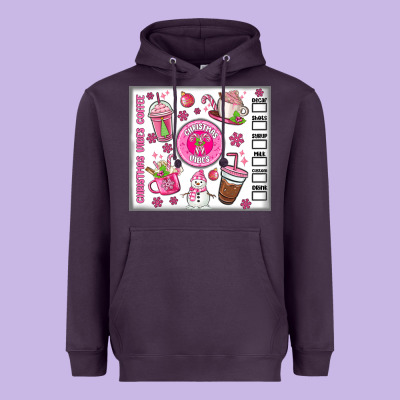 Christmas Vibes Coffee Heavyweight Hoodie Designed By Maliassmallbusiness