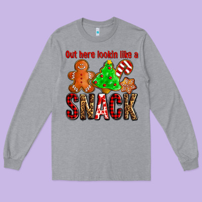 Out Here Lookin Like A Snack Ado Long Sleeve Tee Designed By Adodesignshop