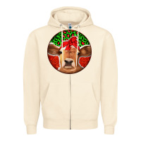 Sandshell Christmas Cow Zipper Hoodie - Jasminsmagicworld