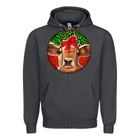 Smoke Christmas Cow Zipper Hoodie - Jasminsmagicworld