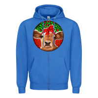 True Royal Christmas Cow Zipper Hoodie - Jasminsmagicworld