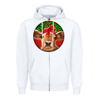 White Christmas Cow Zipper Hoodie - Jasminsmagicworld