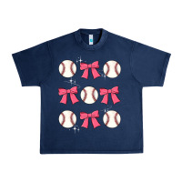 Navy baseball coquette bow Urban Heavy Tee - JahusDesignShop