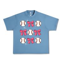 Pebble Blue baseball coquette bow Urban Heavy Tee - JahusDesignShop