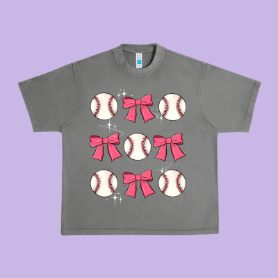 Baseball Coquette Bow Urban Heavy Tee Designed By Jahusdesignshop