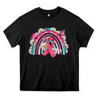 Black Breast Cancer Rainbow Heavy Core Tee - Artiststas