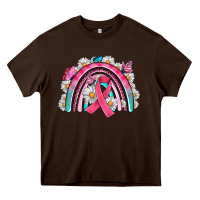 Chocolate Brown Breast Cancer Rainbow Heavy Core Tee - Artiststas