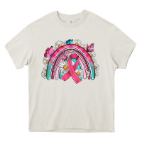 Cream Breast Cancer Rainbow Heavy Core Tee - Artiststas