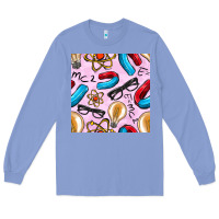 Colony Blue physics seamless pattern Long Sleeve Tee - BundleAndBundleShop