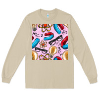Mushroom physics seamless pattern Long Sleeve Tee - BundleAndBundleShop