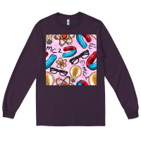 Plum physics seamless pattern Long Sleeve Tee - BundleAndBundleShop