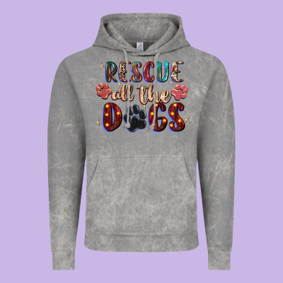 Rescue All The Dogs Vintage Hoodie Designed By Zillion Design Studio