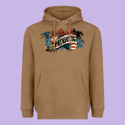 Patriotic Drunk America Heavyweight Hoodie Designed By Nancycooperartshop