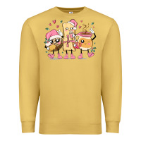 Antique Gold mexican christmas pan dulce cartoon characters Premium Sweatshirt - MaliasSmallBusiness