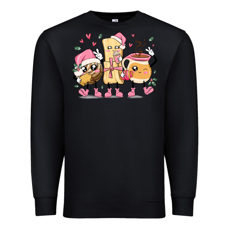 Mexican Christmas Pan Dulce Cartoon Characters Premium Sweatshirt by MaliasSmallBusiness | Teevron