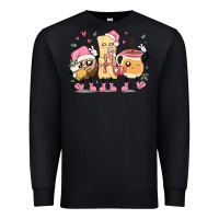 Black mexican christmas pan dulce cartoon characters Premium Sweatshirt - MaliasSmallBusiness