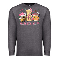 Charcoal Heather mexican christmas pan dulce cartoon characters Premium Sweatshirt - MaliasSmallBusiness