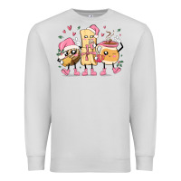 Dove Grey mexican christmas pan dulce cartoon characters Premium Sweatshirt - MaliasSmallBusiness