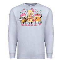 Heather Grey mexican christmas pan dulce cartoon characters Premium Sweatshirt - MaliasSmallBusiness
