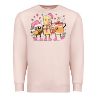Pale Pink mexican christmas pan dulce cartoon characters Premium Sweatshirt - MaliasSmallBusiness