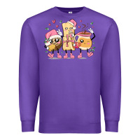 Purple mexican christmas pan dulce cartoon characters Premium Sweatshirt - MaliasSmallBusiness