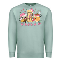 Seafoam mexican christmas pan dulce cartoon characters Premium Sweatshirt - MaliasSmallBusiness
