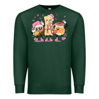 Sports Green mexican christmas pan dulce cartoon characters Premium Sweatshirt - MaliasSmallBusiness