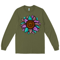 Army Green sunflower leopard color Long Sleeve Tee - JahusDesignShop