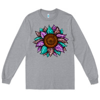Heather Grey sunflower leopard color Long Sleeve Tee - JahusDesignShop