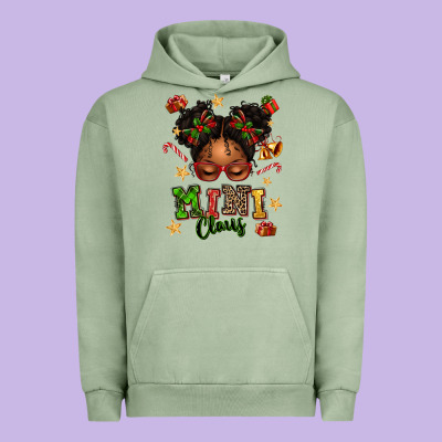 Mini Claus Messy Bun Urban Hoodie Designed By Texasbilliewilder