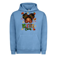 Pigment Pebble Blue mini claus messy bun Urban Hoodie - texasbilliewilder