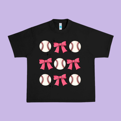 Baseball Coquette Bow Urban Heavy Tee Designed By Jahusdesignshop