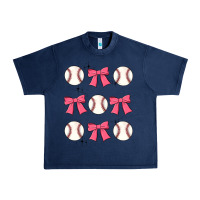 Navy baseball coquette bow Urban Heavy Tee - JahusDesignShop