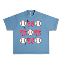 Pebble Blue baseball coquette bow Urban Heavy Tee - JahusDesignShop