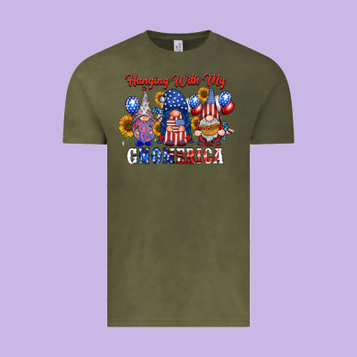 Hangin With My Gnomerica Vintage Tee Designed By Racoondesign
