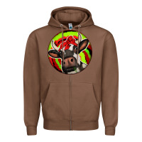 Chestnut Christmas Cow Zipper Hoodie - Jasminsmagicworld