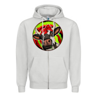 Dove Grey Christmas Cow Zipper Hoodie - Jasminsmagicworld
